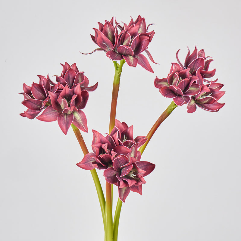 Artificial Clivia Bush with 3 Blooms, 22" Tall, Plastic Material, for Weddings, Home Decor, and Events