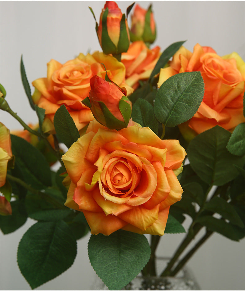 18.5 Inch Artificial Real Touch Rose Spray Branch Bulk Wholesale