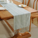 Bulk 2 Pcs Cotton Linen Table Flag with Hand-Tassels Home Long Table Runner for Weddings Party Home Decor Wholesale