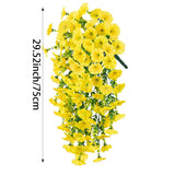 Premium 2 Pcs Morning Glory Vines Silk Flowers UV Resistant Waterproof Wedding Arch Backdrops Hanging Baskets Indoor Outdoor