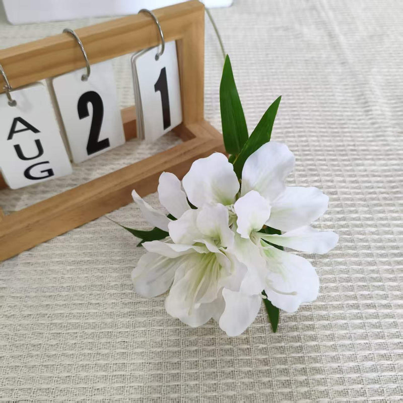 Artificial Azalea Bush with 3 Blooms, 27.5 Inches, Silk-Like Fabric, Perfect for Weddings, Events, and Home Decor