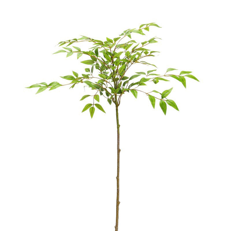 Single Stem Faux Nandina Leaf Branch, 43" Silk-Like Fabric, Modern Home & Event Decor