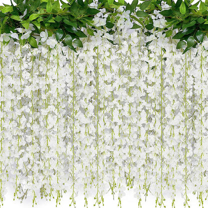 Bulk Wisteria Artificial Flowers 2025 Silk Touch Hanging Vine with UV Protection for Wedding Arch & Garden Party Decor Wholesale