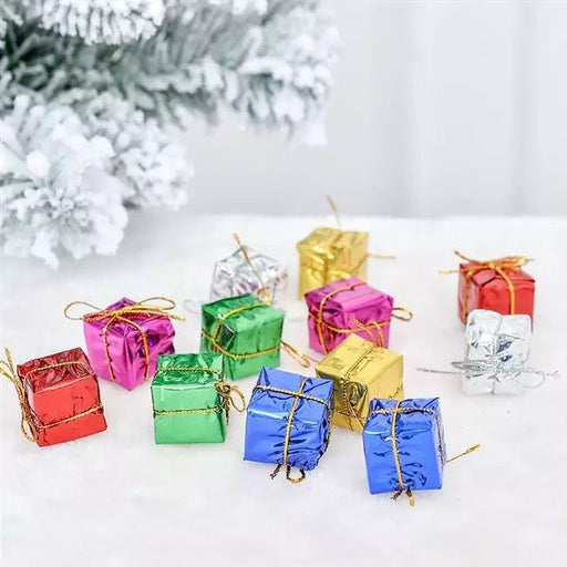 24 Pcs Mini Colorful Foam Gift Boxes for Xmas Tree Hanging Ornaments Bulk Pack