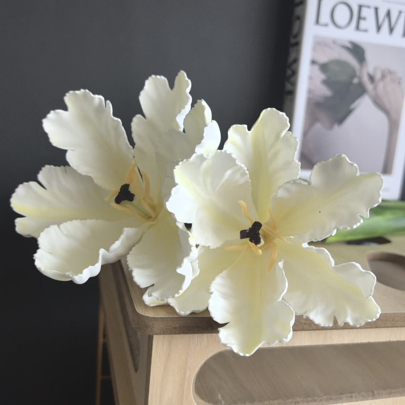 Single Stem Real-Touch Tulip, 27" Tall, Retro Style for Weddings, Home Decor, and Events