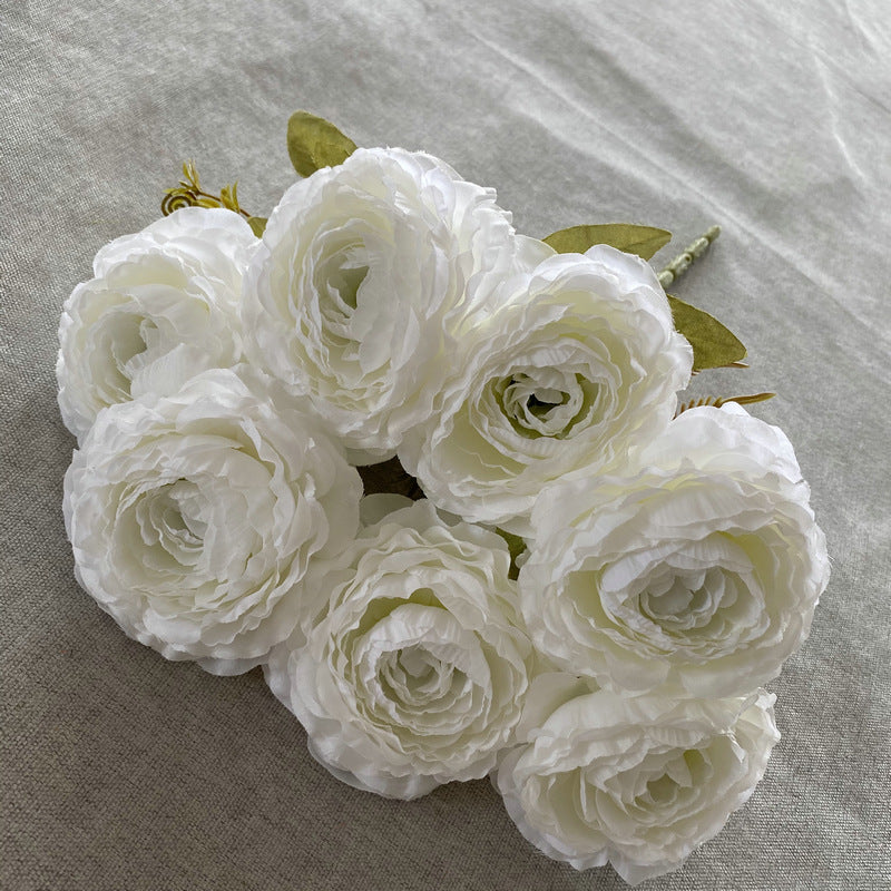 Artificial Peony Bush with 7 Blooms, 16" Tall, Silk-Like Fabric, Perfect for Weddings & Home Decor