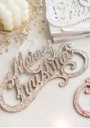 Glitter Merry Christmas Word Sign Hanging Ornaments Bulk Set for Window Tree Wall Decor