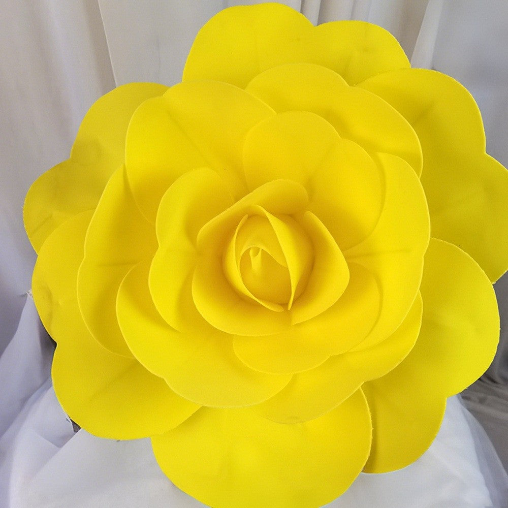 Outdoor Garden Wedding Yellow Rose Artificial Flower Vine - 7 Sizes PE Rose Garland for Venue Decor
