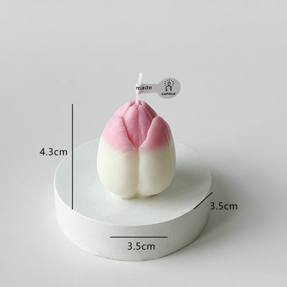 Valentine’s Day Tulip Candle Decor - Romantic Ambiance Accent for V-Day Tables & Bedrooms