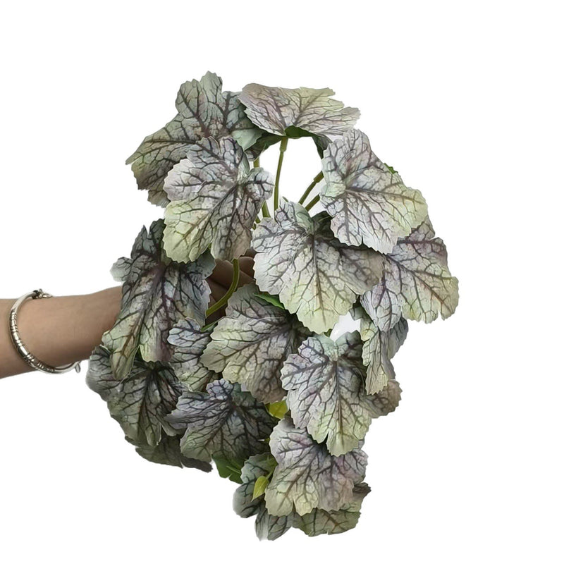 Single Stem Begonia Leaf Artificial Plant, 12 Inch Realistic Faux Greenery for Home, Hotel, and Event Decor