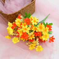 Premium 6 pcs UV Resistant Artificial Daisy Flowers Silk Farmhouse Decor Indoor Outdoor Garden Wall Hanging Arrangements