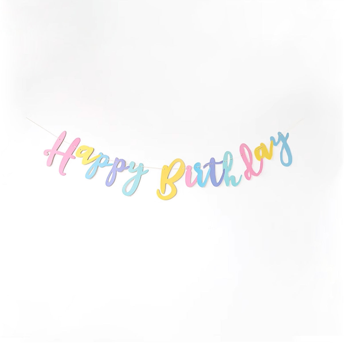 Macaron Connected Letter Birthday Banner - Party Backdrop Decoration