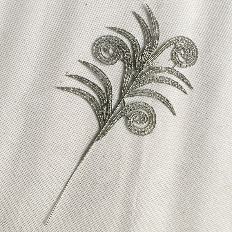 Christmas Gold Glitter Plastic Leaf Ornaments 2-Pack - 15.7" Length 7.5"Width | Sparkly Cutout Decor for Christmas Trees