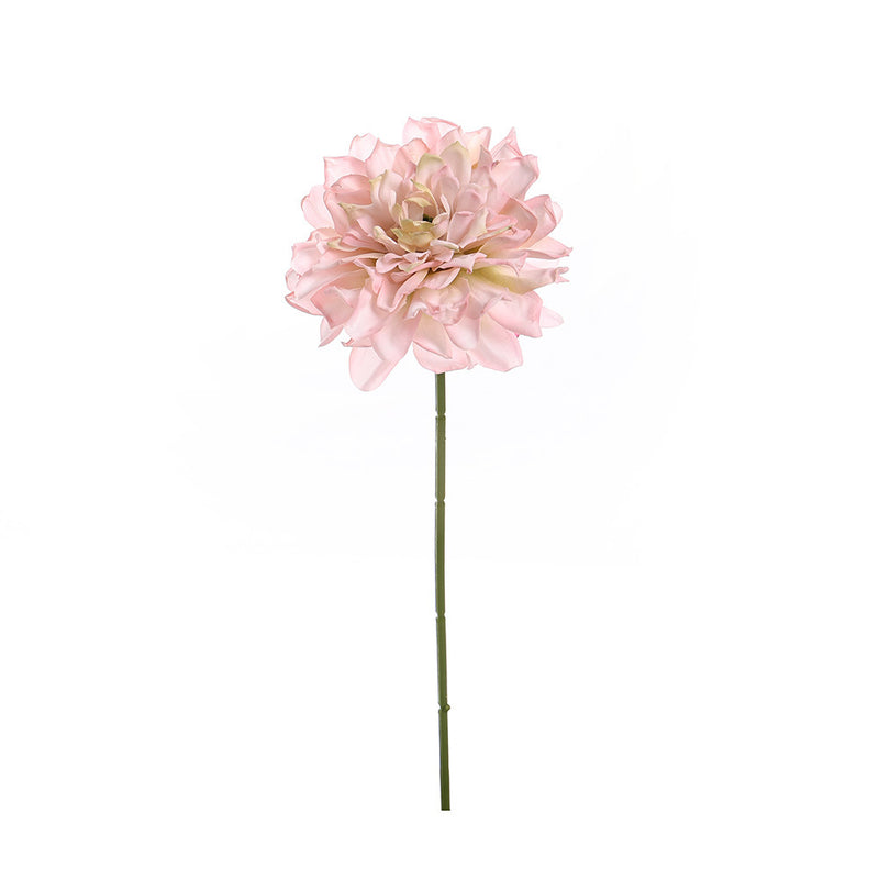 Artificial Dahlia Single Stem, 1 Bloom Faux Silk Flower with Scorched Edge Petals, for Wedding, Home & Window Display