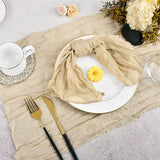 Bali Gauze Ruffled Napkins - Rustic Bohemian Style for Wedding Party Dinner Table Decor