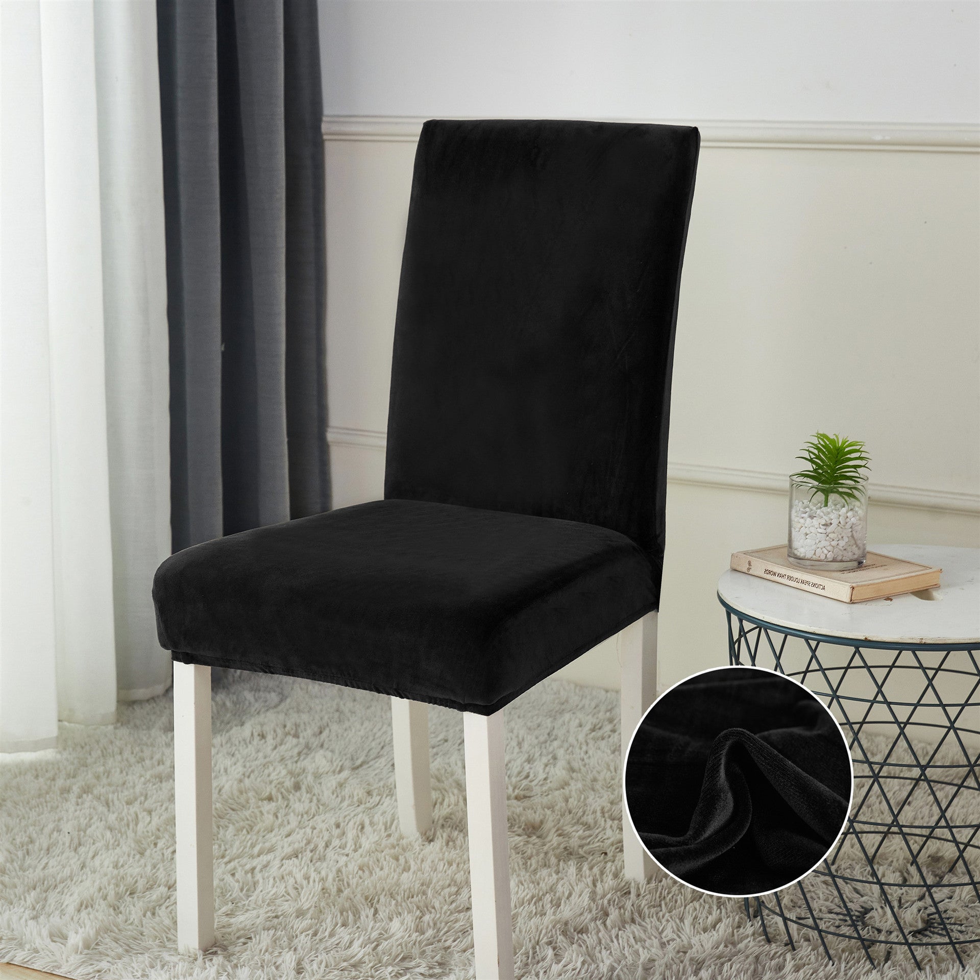 Bulk 2 Pcs Velvet Stretch Chair Covers Removable Washable Slipcover for Home Decor Wholesale