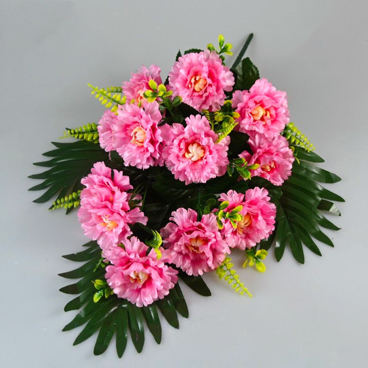 Artificial Peony Bush with 12 Blooms, Silk-Like Fabric, 20" Tall, Modern Style for Weddings, Home Decor, and Events