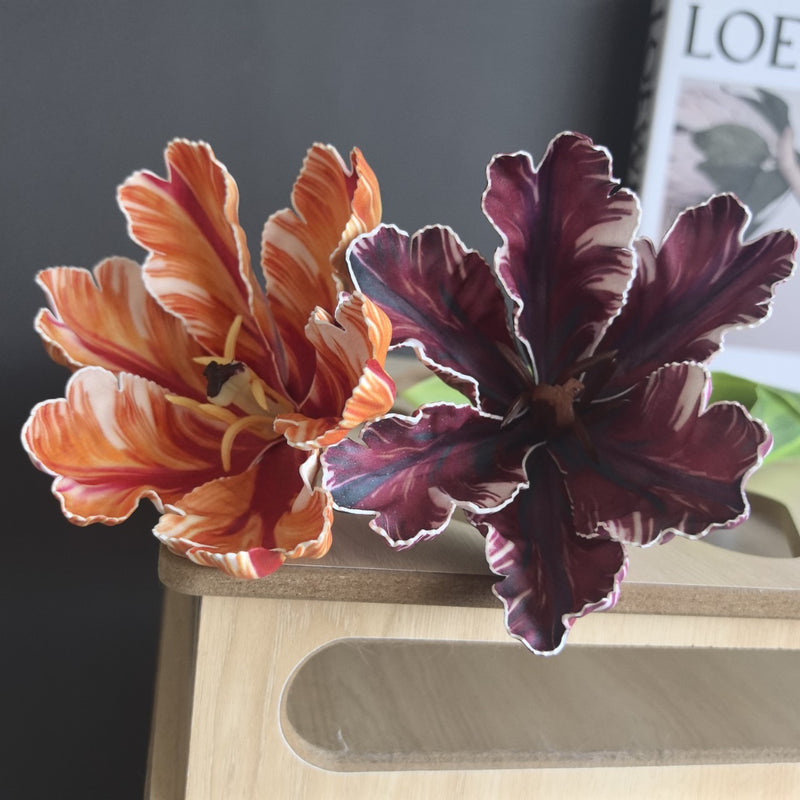 Single Stem Real-Touch Tulip, 27" Tall, Retro Style for Weddings, Home Decor, and Events