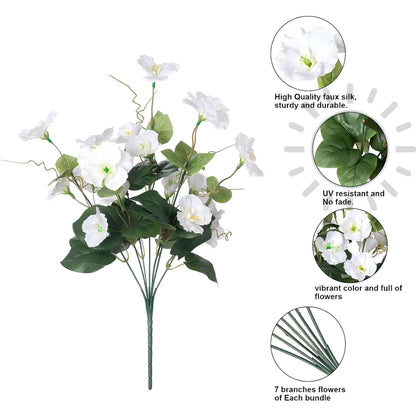 Premium UV-Resistant Artificial Hibiscus Flowers 8 Bundles Faux Silk Plants for Outdoor Garden Porch Patio Vase Decor High-Quality