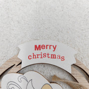 Wooden Hanging Christmas Decorations with Bell Santa Claus Snowman Elk, Bulk Xmas Tree Window Ornaments