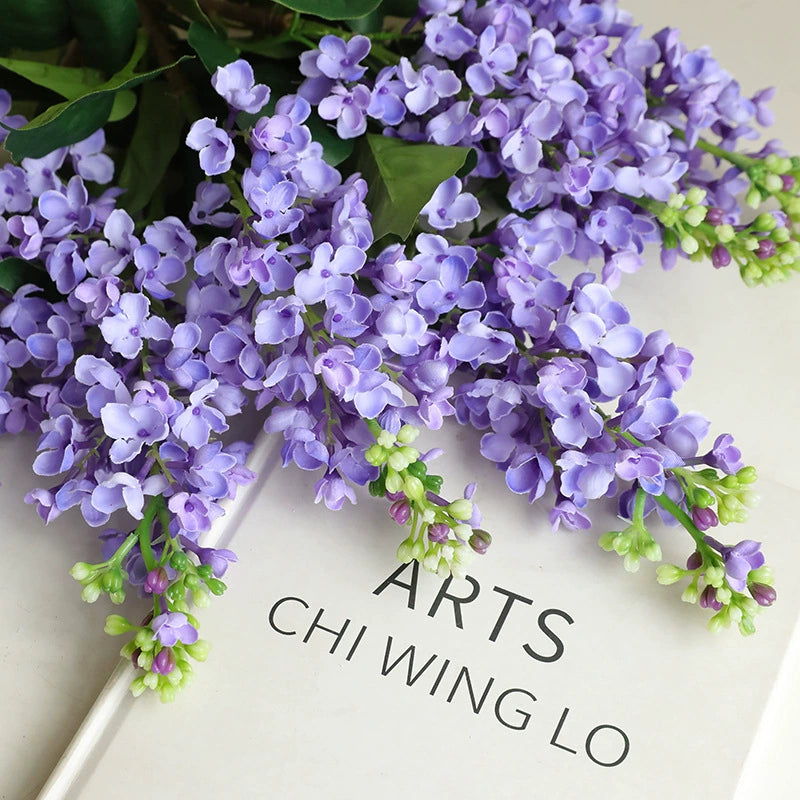 Bulk Artificial Lilac Flowers Steel Wire Stems Fade Proof Crush Resistant Petals for Wedding Bouquets Centerpieces Home Decor Wholesale
