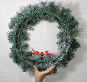 Christmas Wreaths Bulk Set with Berry, Cedar, Red Bird, Cardinal Ornaments for Front Door, Indoor Outdoor Decor