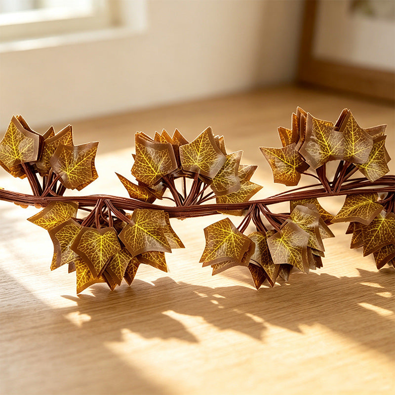 Artificial Maple Leaf Garland Vine, 12-Pack Fall Hanging Vines with 72 Leaves, Faux Silk Fabric, Indoor Outdoor Autumn Decor