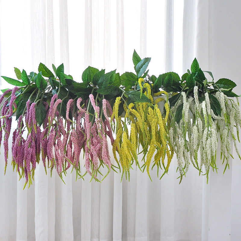 Single Stem Artificial Love Vine Flower, 15 Blooms, 33" Tall, PVC & Silk-Like Material, for Weddings, Home Decor, & Events