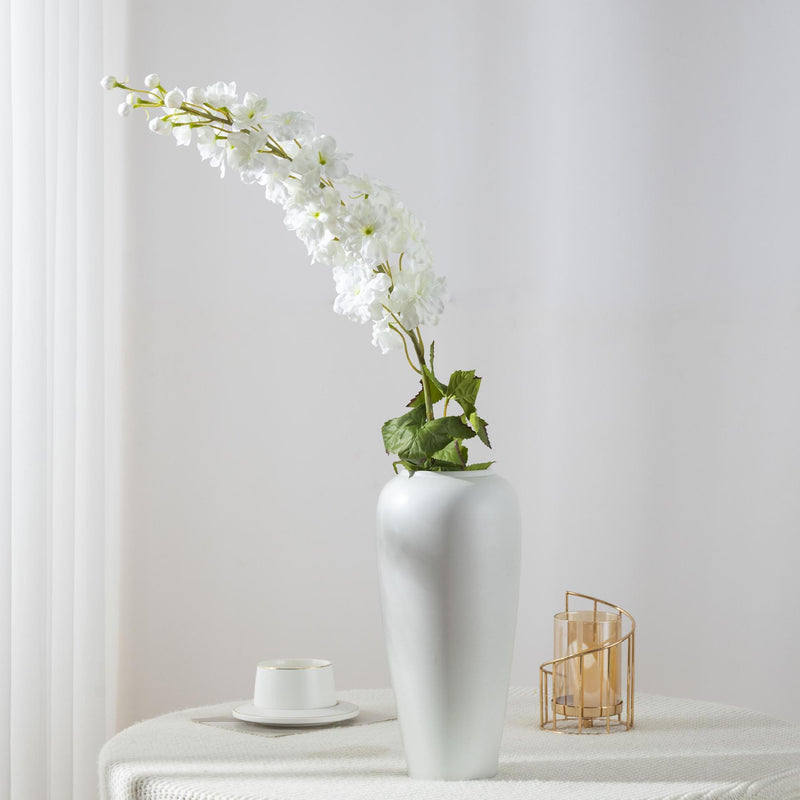 45" Artificial Delphinium Bush, Silk-Like Fabric, Modern Style for Weddings, Home Decor, and Events