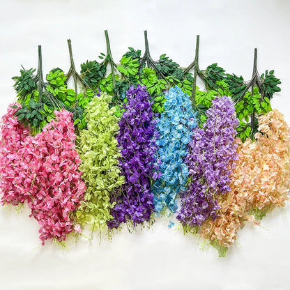 Bulk 12 Pack Wisteria Artificial Flowers Vines Rust Proof  Chains Fade Proof for Wedding Arch Garden Wall Outdoor Decor Wholesale