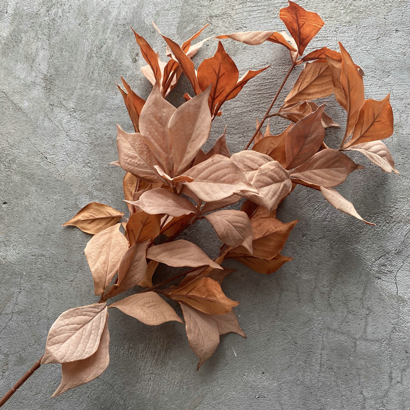 Single Stem Faux Hazel Leaf, 100cm Long, Velvet Fabric, Perfect for Weddings, Home Decor, and Commercial Displays