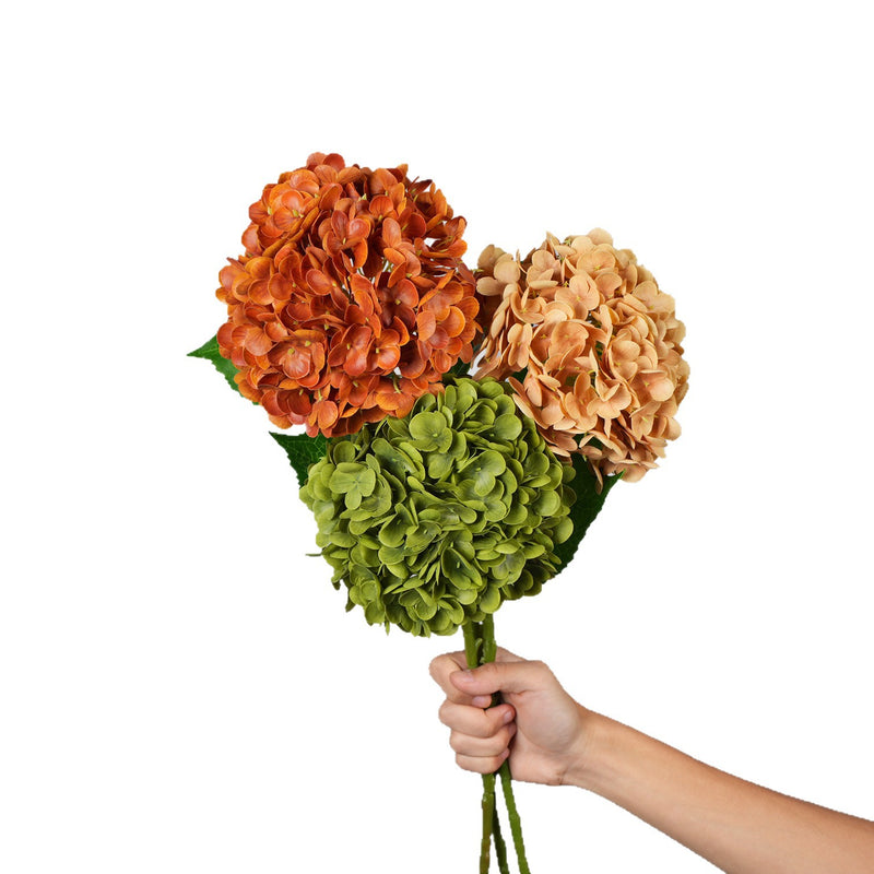 Artificial Hydrangea Single Stem, One Bloom, Plastic Faux Flower for Wedding, Hotel, Home Decor & Window Display