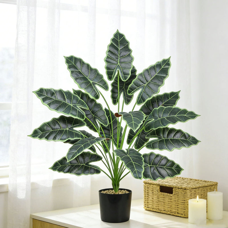 Artificial Lucky Bamboo Plant, 24" Tall, Realistic Plastic Greenery for Home, Office, Wedding Decor