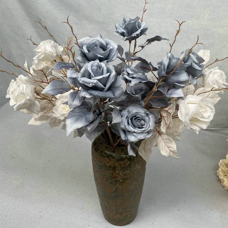 Single Stem Alice Rose with 2 Blooms, 31" Tall, Silk-Like Fabric, Perfect for Weddings, Home Decor & Events
