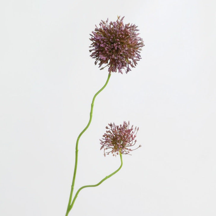 30" Artificial Allium Bush with 2 Blooms, Realistic Plastic Floral Arrangement for Weddings, Home Decor, and Commercial Displays