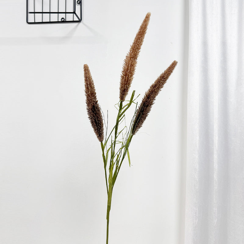 Artificial Reed and Foxtail Grass Bush, 3 Blooms, 35 Inches Tall, Perfect for Wedding, Home, and Commercial Decor