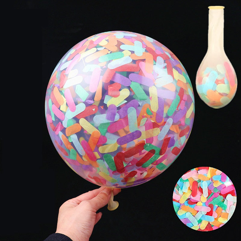 Bulk 100 Pcs 12 Inches Latex Balloons with Long Strips of confetti for Wedding Engagement Party Decoration Wholesale