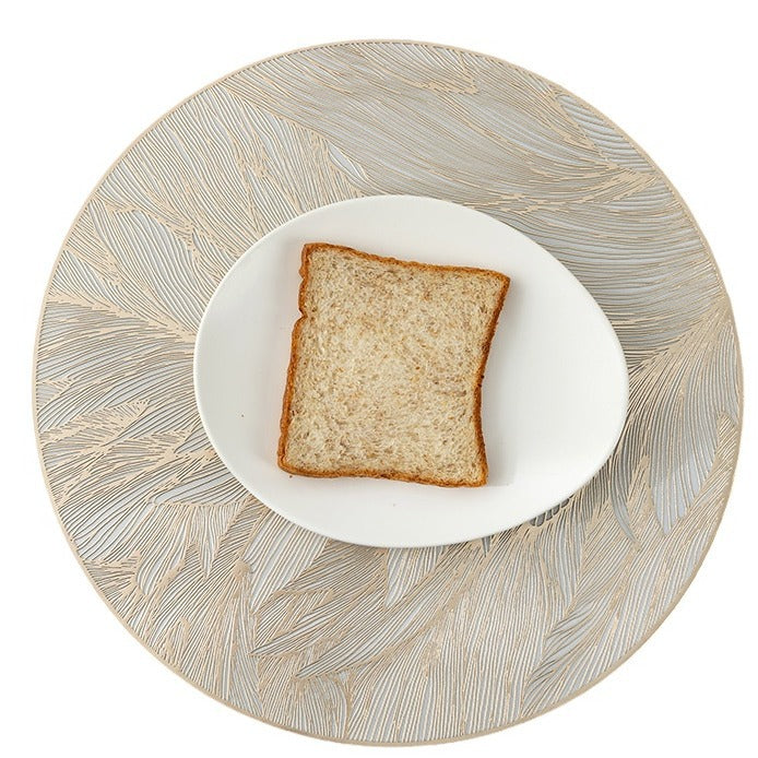 10 PCS PVC Hollow-out Gold Foil Placemats - Waterproof Oil - Proof & Heat - Insulation for Dining Table