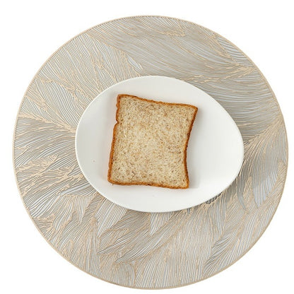 10 PCS PVC Hollow-out Gold Foil Placemats - Waterproof Oil - Proof & Heat - Insulation for Dining Table