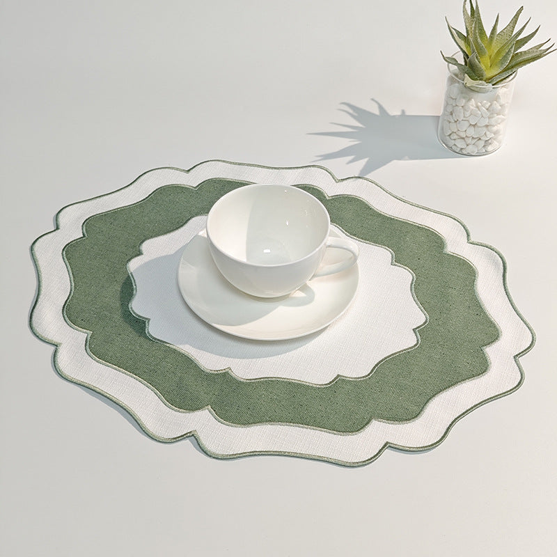 Two - Tone Linen Placemats - Stylish & Heat - Resistant Table Mats for Home Dining Room