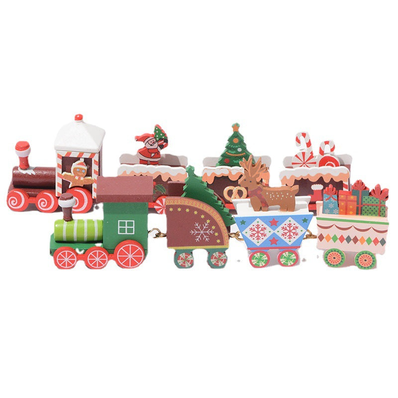 Mini Christmas Train Ornaments Set, 12 Pcs Bulk, Miniature Holiday Mantel Table Centerpieces, Kids Toys