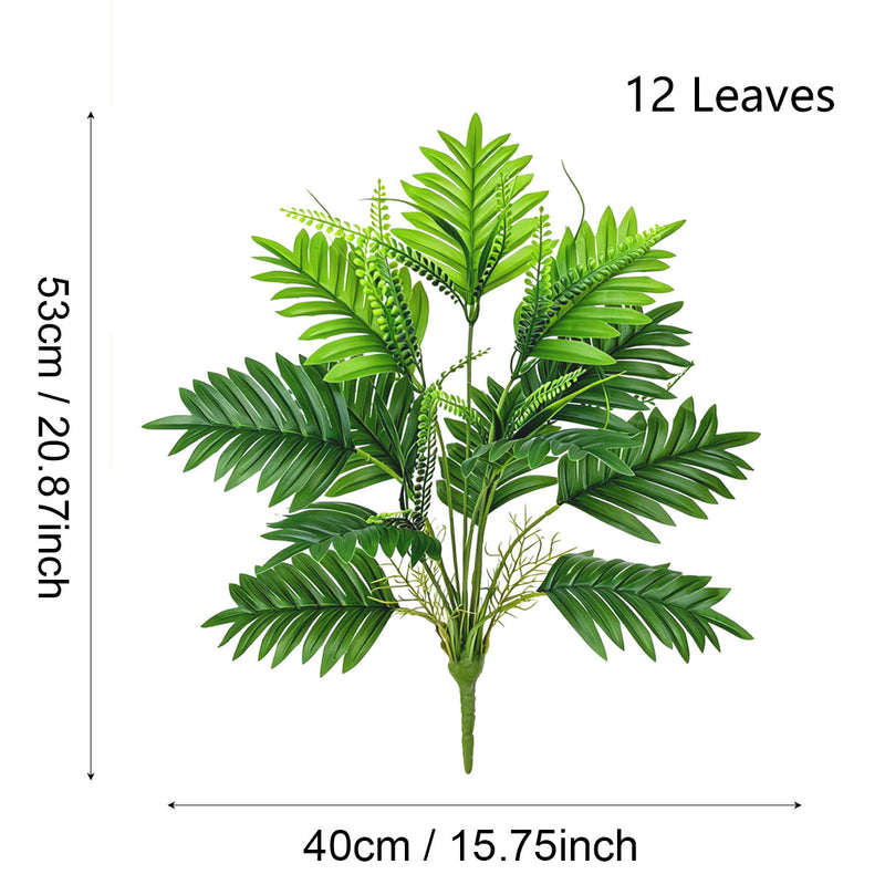 Artificial Palm Leaf Bush, 21" Tropical Areca Palm and Traveler's Palm Faux Plant for Home, Office, Wedding Decor