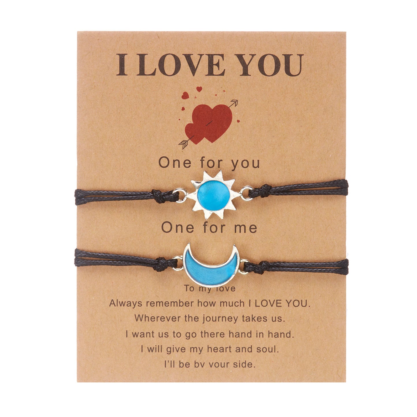 Valentine's Day Sun Moon Couple Braided Bracelets - Trendy Matching Gift for Couples