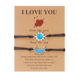 Valentine's Day Sun Moon Couple Braided Bracelets - Trendy Matching Gift for Couples