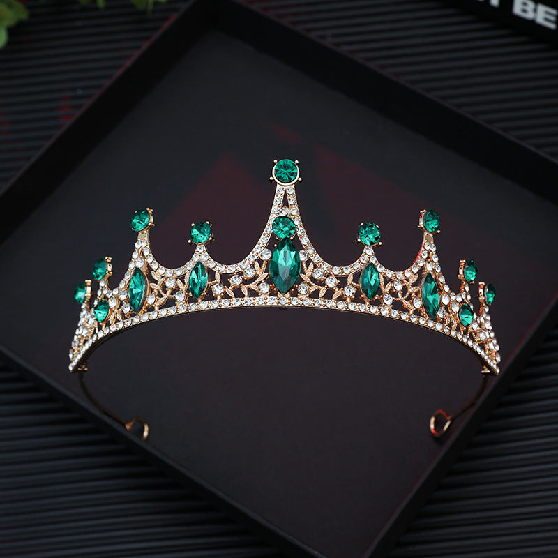 Adult Birthday Party Crystal Tiara - Baroque Vintage Queen Headband for Women