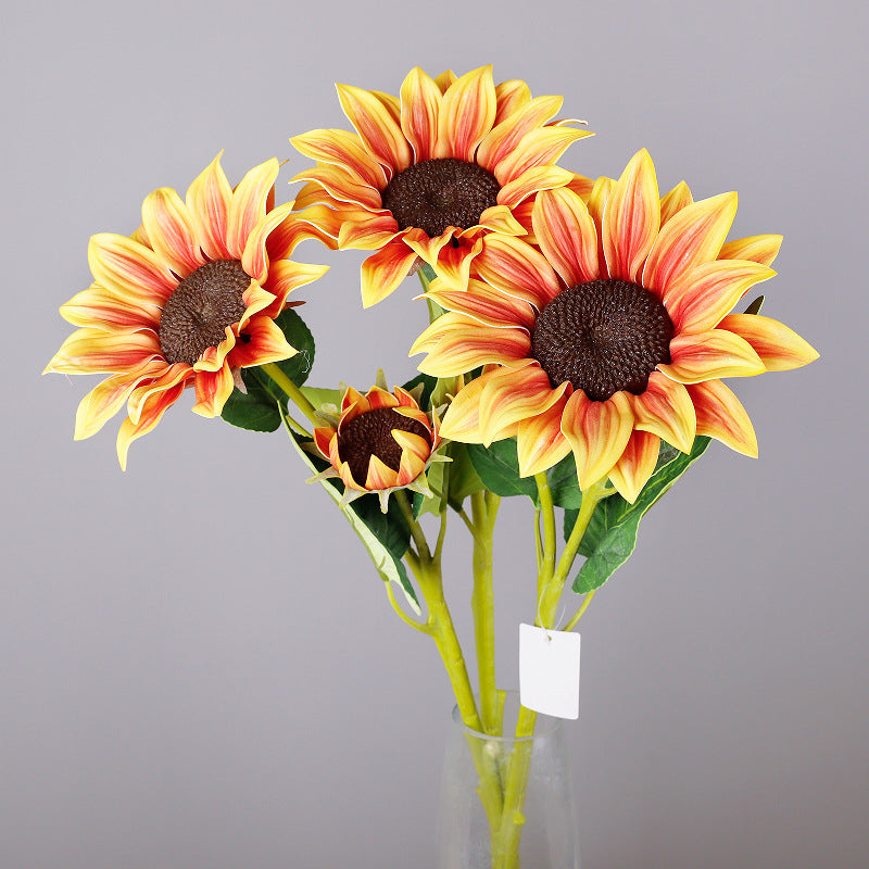 Artificial Sunflower Stem, 2 Blooms with Bendable Stem, 26" Long for Home Decor, Weddings & Events