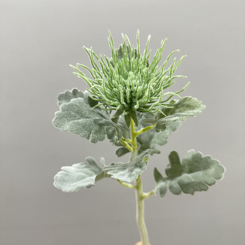 15" Artificial Eryngium Single Stem, Silk-Like Fabric, Wedding & Home Decor