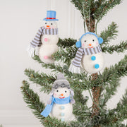 10 Pcs Christmas Snowman Doll Ornaments with Scarf and Hat, Holiday Tree Charms Decorations