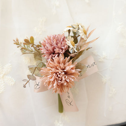 Faux Spiked Ball Aromatherapy Flowers - 2-Pack Wedding Home Decor (5.9x3.9x2 Inches)