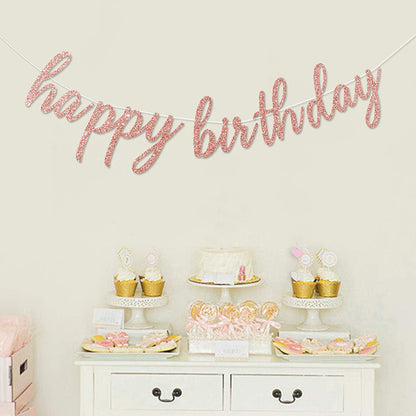 Bulk Glitter Happy Birthday Banner for Birthday Party Decorations Sparkling Party Supplies and Background Decor Wholesale